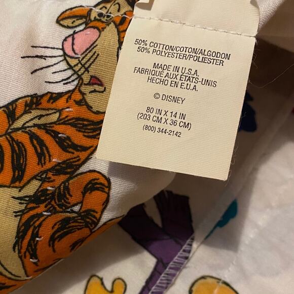 Disney Pooh and Tigger Blustery Day Fall Leaves Window Curtain Rod Cover Fabric - Picture 3 of 6